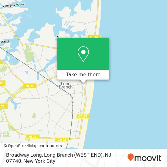 Mapa de Broadway Long, Long Branch (WEST END), NJ 07740