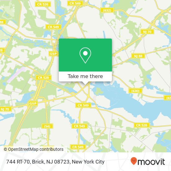 Mapa de 744 RT-70, Brick, NJ 08723