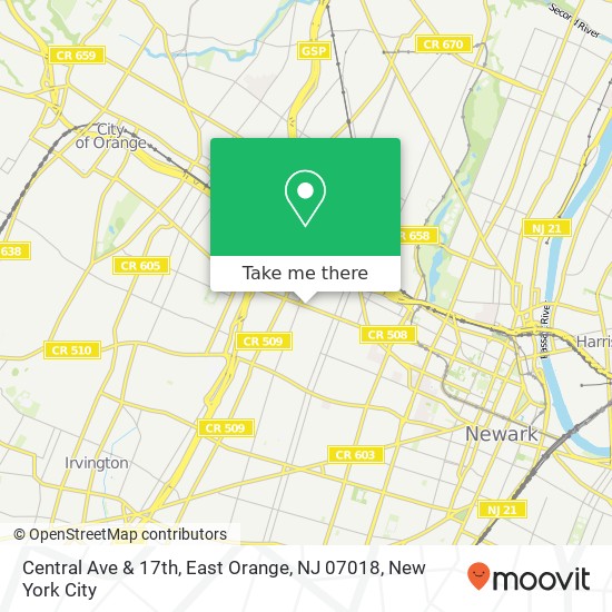 Central Ave & 17th, East Orange, NJ 07018 map