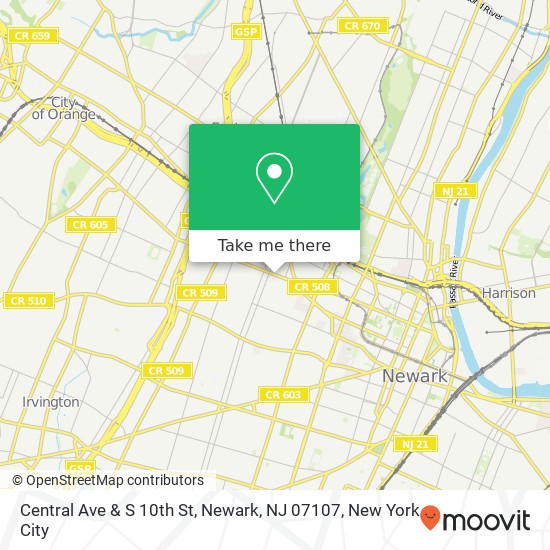 Central Ave & S 10th St, Newark, NJ 07107 map