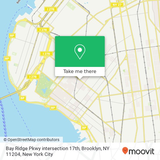 Bay Ridge Pkwy intersection 17th, Brooklyn, NY 11204 map