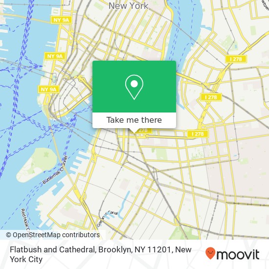 Flatbush and Cathedral, Brooklyn, NY 11201 map