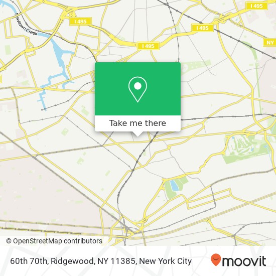 Mapa de 60th 70th, Ridgewood, NY 11385