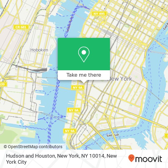 Mapa de Hudson and Houston, New York, NY 10014