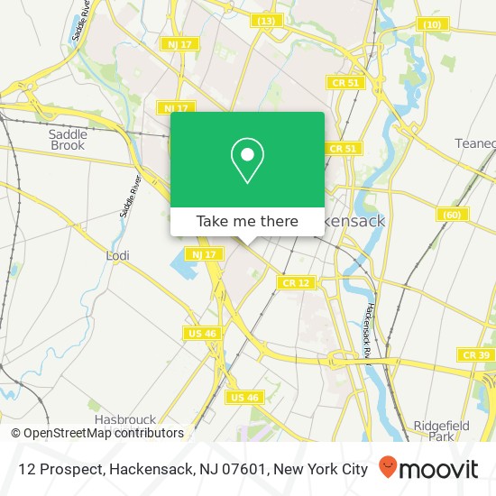 12 Prospect, Hackensack, NJ 07601 map