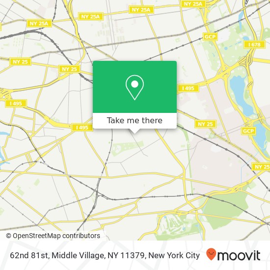 Mapa de 62nd 81st, Middle Village, NY 11379