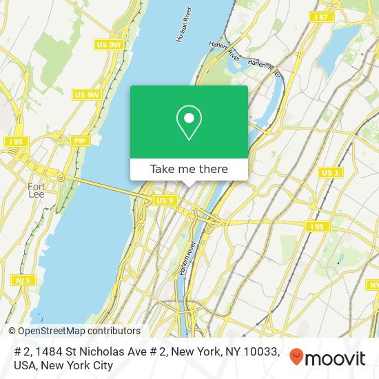 Mapa de # 2, 1484 St Nicholas Ave # 2, New York, NY 10033, USA