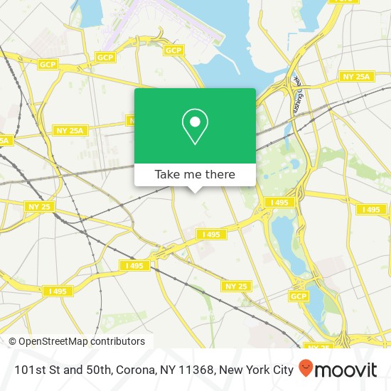 101st St and 50th, Corona, NY 11368 map