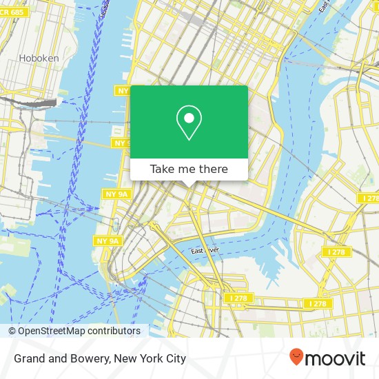 Mapa de Grand and Bowery, New York, NY 10013