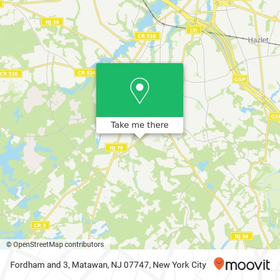 Mapa de Fordham and 3, Matawan, NJ 07747