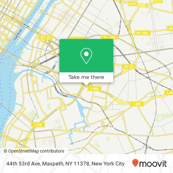Mapa de 44th 53rd Ave, Maspeth, NY 11378