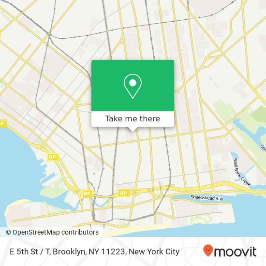 Mapa de E 5th St / T, Brooklyn, NY 11223