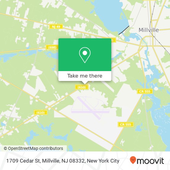 Mapa de 1709 Cedar St, Millville, NJ 08332