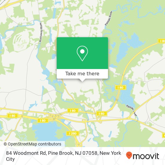 Mapa de 84 Woodmont Rd, Pine Brook, NJ 07058