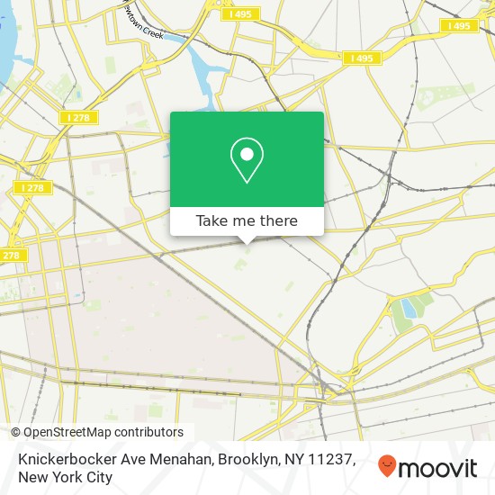 Mapa de Knickerbocker Ave Menahan, Brooklyn, NY 11237