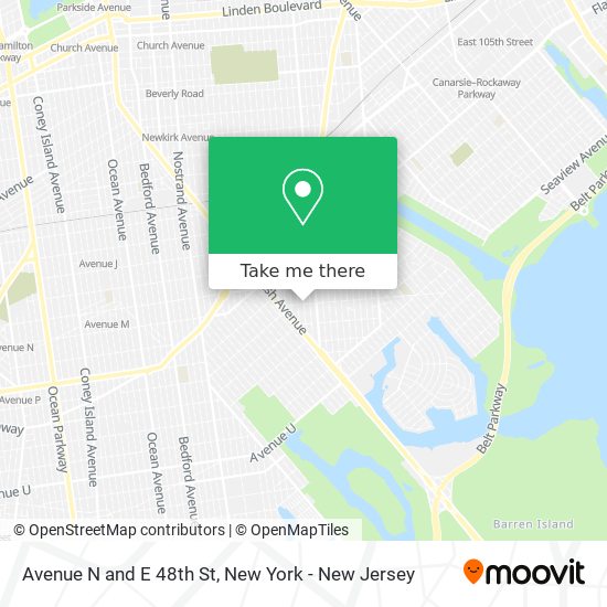 Avenue N and E 48th St map