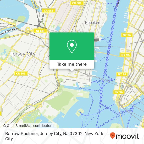 Mapa de Barrow Paulmier, Jersey City, NJ 07302