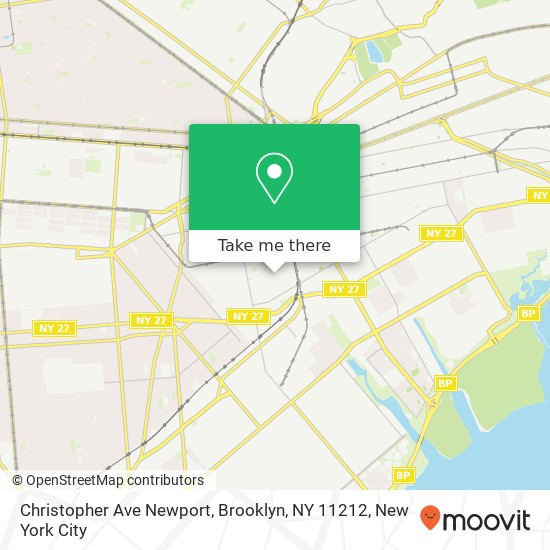 Mapa de Christopher Ave Newport, Brooklyn, NY 11212