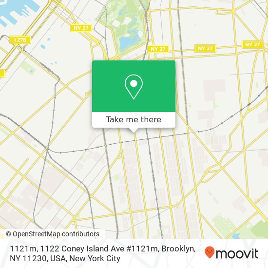 1121m, 1122 Coney Island Ave #1121m, Brooklyn, NY 11230, USA map