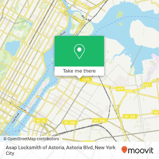 Asap Locksmith of Astoria, Astoria Blvd map