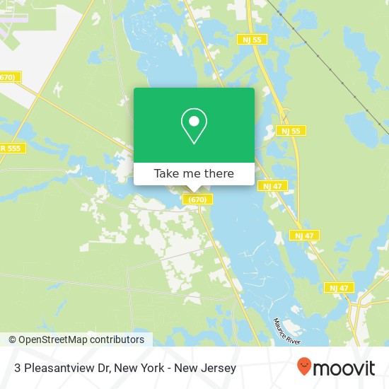 Mapa de 3 Pleasantview Dr, Millville, NJ 08332