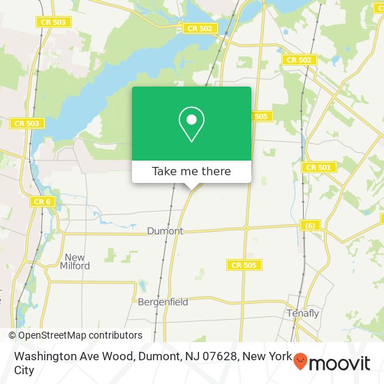 Mapa de Washington Ave Wood, Dumont, NJ 07628