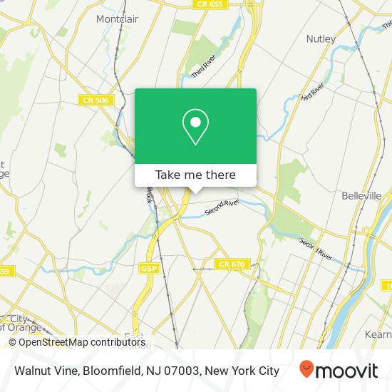 Walnut Vine, Bloomfield, NJ 07003 map