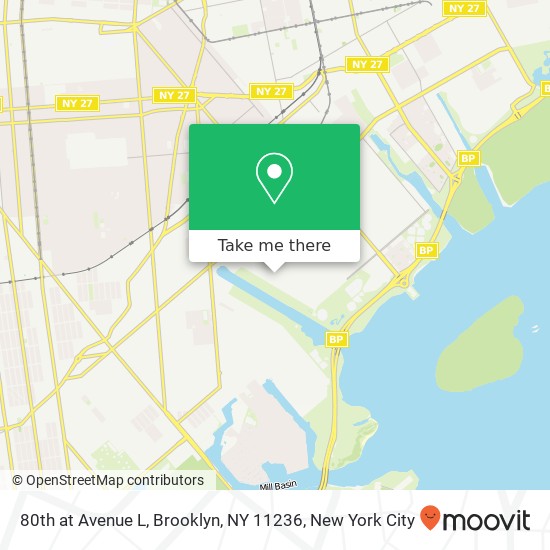 Mapa de 80th at Avenue L, Brooklyn, NY 11236