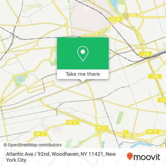 Mapa de Atlantic Ave / 92nd, Woodhaven, NY 11421