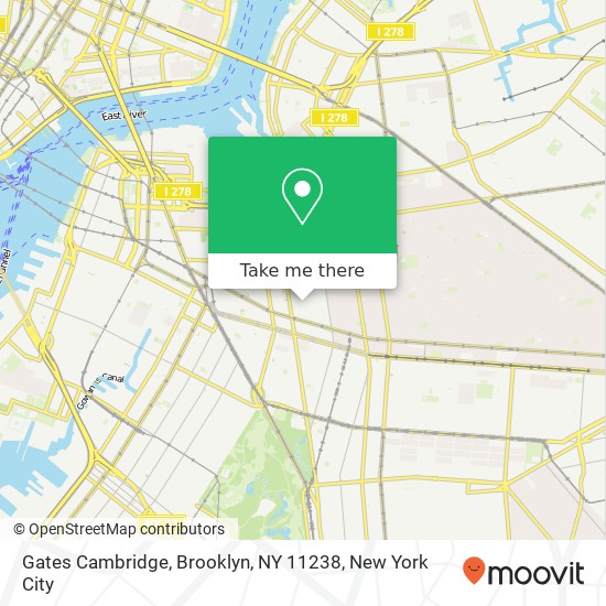 Mapa de Gates Cambridge, Brooklyn, NY 11238