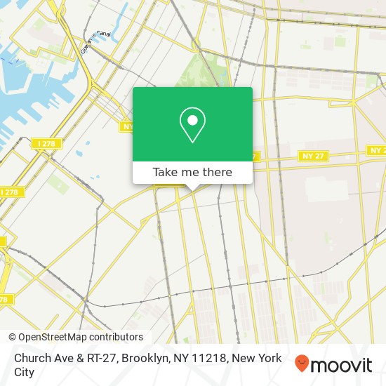 Mapa de Church Ave & RT-27, Brooklyn, NY 11218