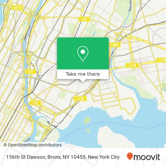 Mapa de 156th St Dawson, Bronx, NY 10455