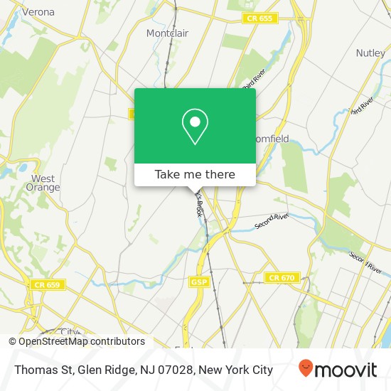 Thomas St, Glen Ridge, NJ 07028 map