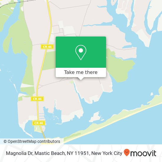 Magnolia Dr, Mastic Beach, NY 11951 map