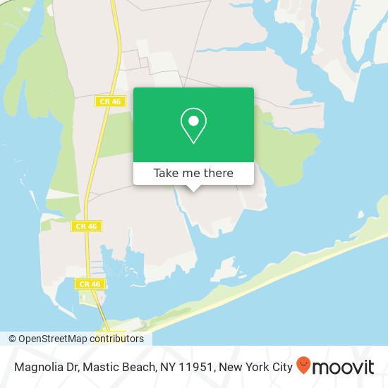 Mapa de Magnolia Dr, Mastic Beach, NY 11951