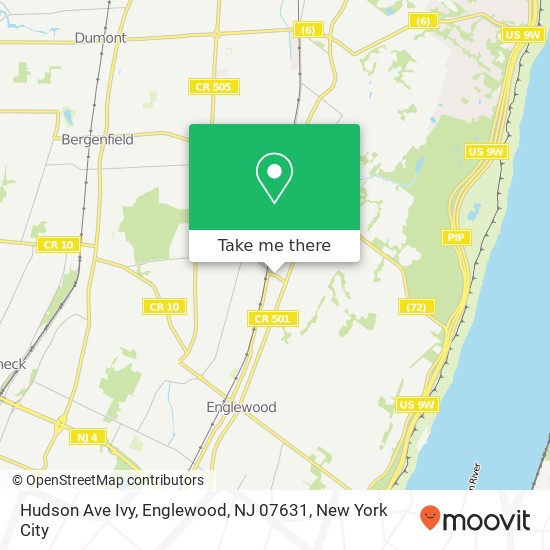 Mapa de Hudson Ave Ivy, Englewood, NJ 07631