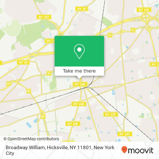 Mapa de Broadway William, Hicksville, NY 11801