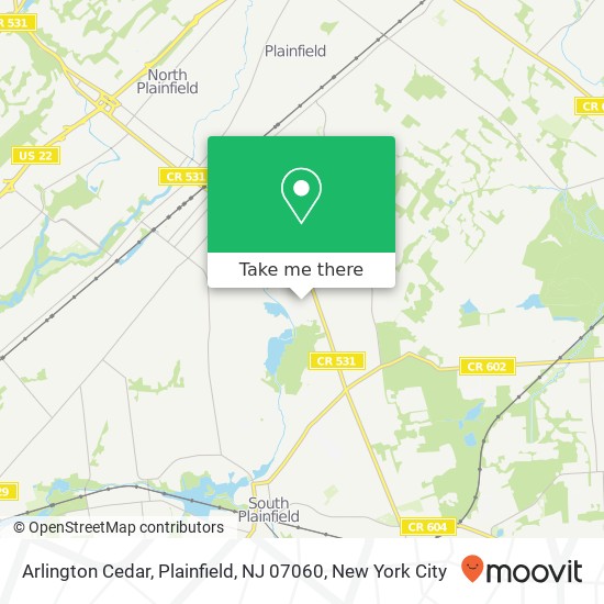 Mapa de Arlington Cedar, Plainfield, NJ 07060