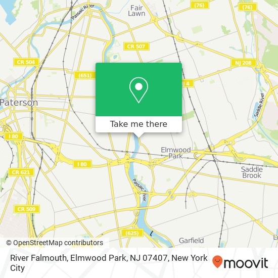 Mapa de River Falmouth, Elmwood Park, NJ 07407