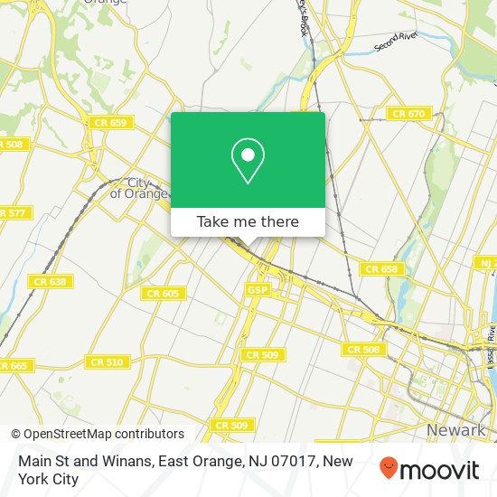 Main St and Winans, East Orange, NJ 07017 map
