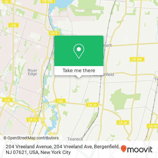 204 Vreeland Avenue, 204 Vreeland Ave, Bergenfield, NJ 07621, USA map