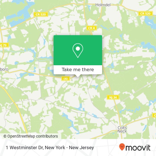 Mapa de 1 Westminster Dr, Colts Neck, NJ 07722