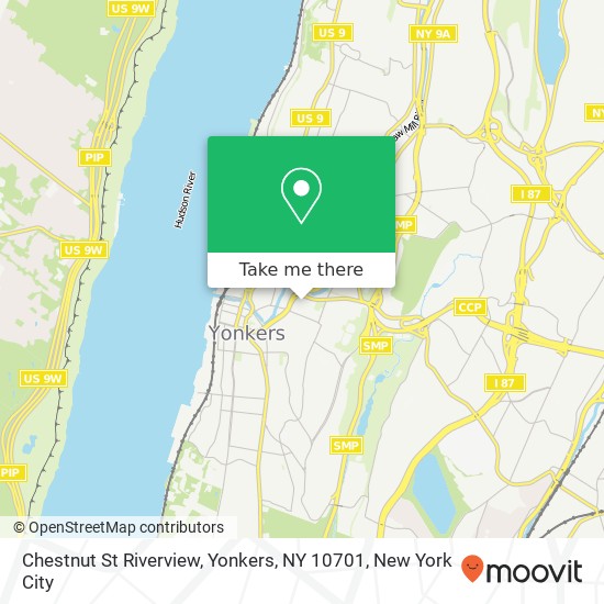 Mapa de Chestnut St Riverview, Yonkers, NY 10701