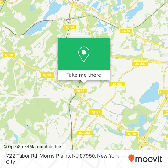 722 Tabor Rd, Morris Plains, NJ 07950 map