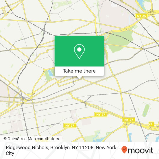 Mapa de Ridgewood Nichols, Brooklyn, NY 11208