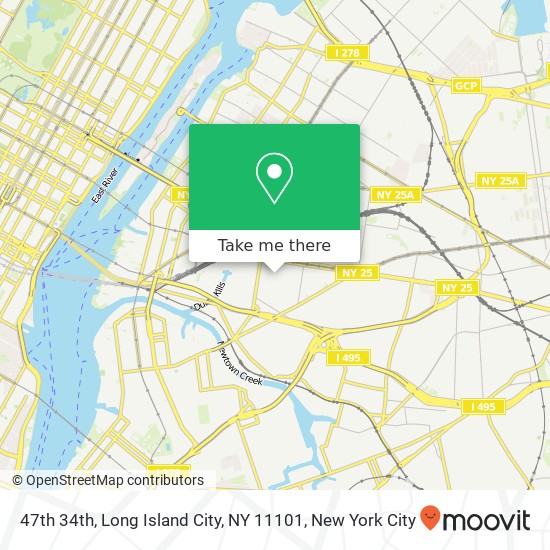 Mapa de 47th 34th, Long Island City, NY 11101