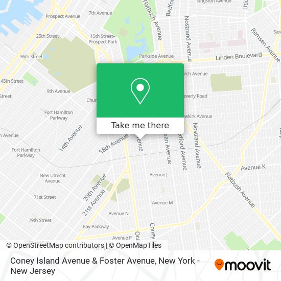 Coney Island Avenue & Foster Avenue map
