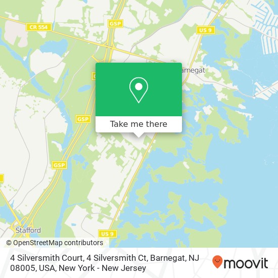 Mapa de 4 Silversmith Court, 4 Silversmith Ct, Barnegat, NJ 08005, USA