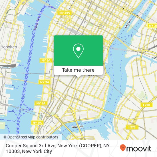 Mapa de Cooper Sq and 3rd Ave, New York (COOPER), NY 10003