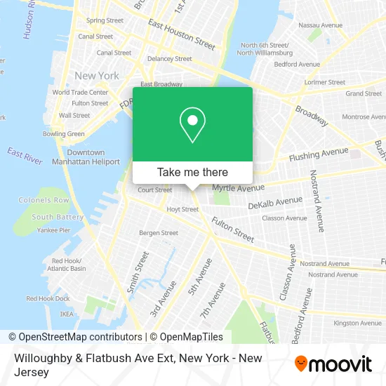 Willoughby & Flatbush Ave Ext map